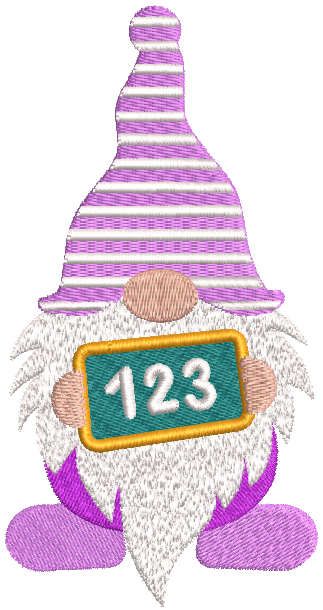Dwarf learns to count embroidery design