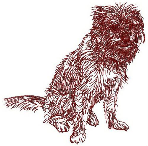 Shaggy dog machine embroidery design