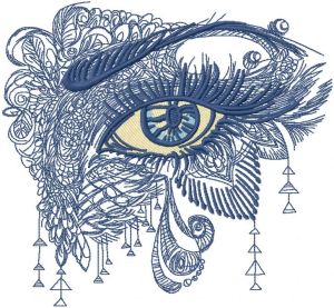 Attractive eye 2 embroidery design
