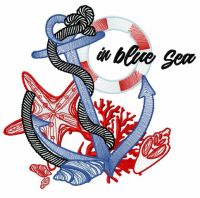 In blue sea 2 embroidery design
