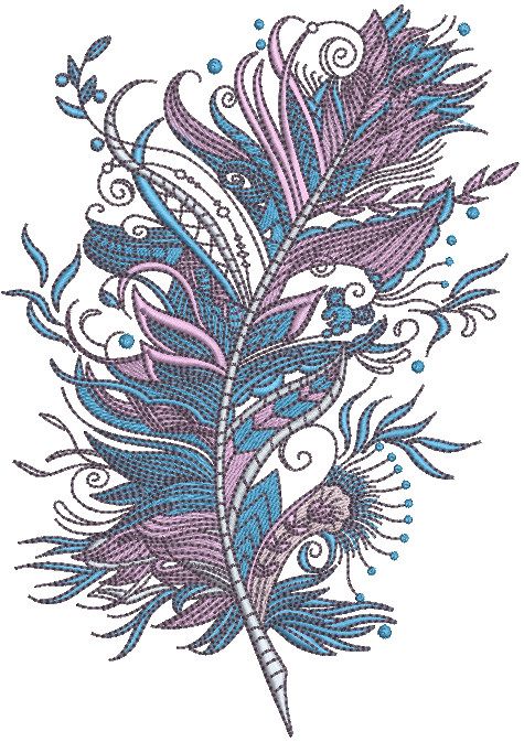 Firebird's feather embroidery design