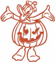 Donald Duck pumpkin costume embroidery design