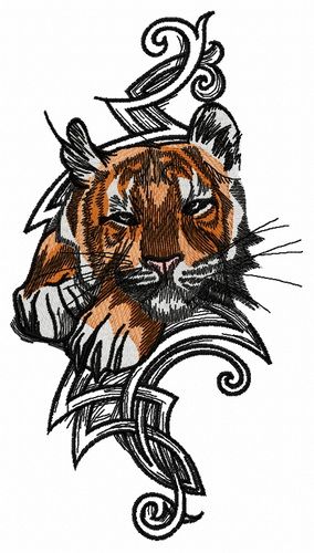 Wild tiger 2 machine embroidery design