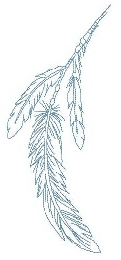 Weightless feathers machine embroidery design