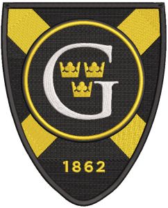 Gustavus Adolphus College shield logo embroidery design