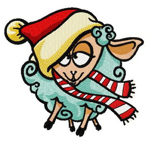 Christmas sheep machine embroidery design