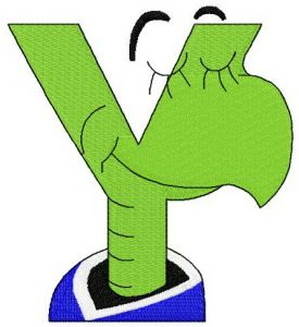 Dr. Seuss alphabet letter Y embroidery design