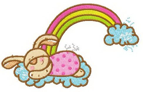 Rainbow dreams machine embroidery design