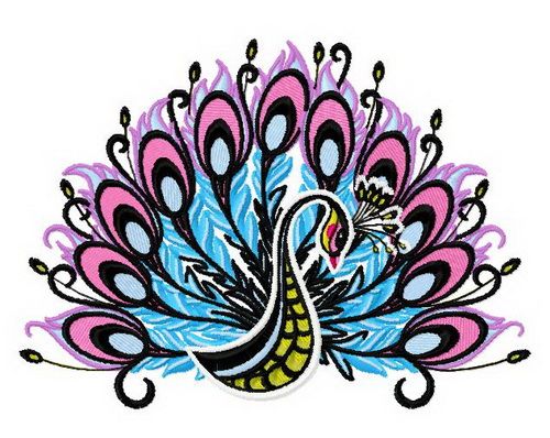 Peacock 3 machine embroidery design