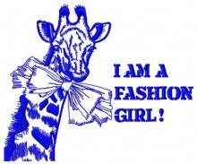 I am a fashion girl 2 embroidery design