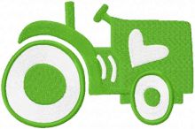 Green tractor embroidery design