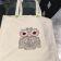 shopping bag with owl embroidery design