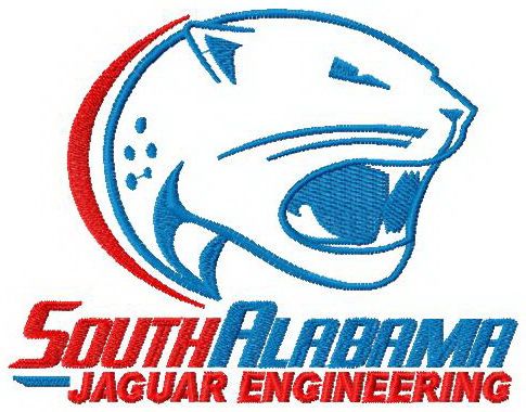 University of South Alabama logo machine embroidery design