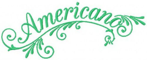 Americano machine embroidery design