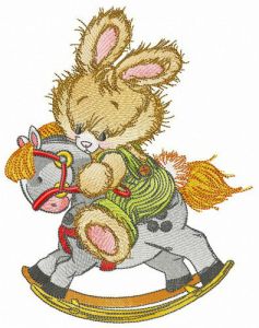 Brave bunny embroidery design