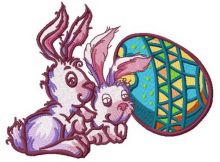 Easter bunnies 2 embroidery design