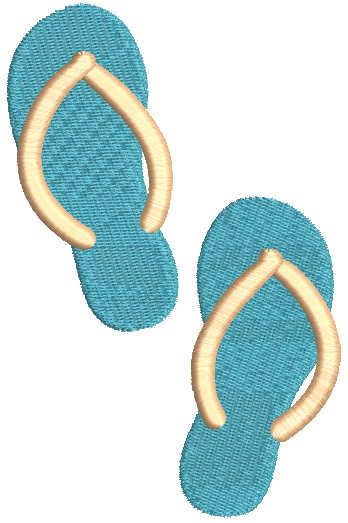 Blue flip flops embroidery design