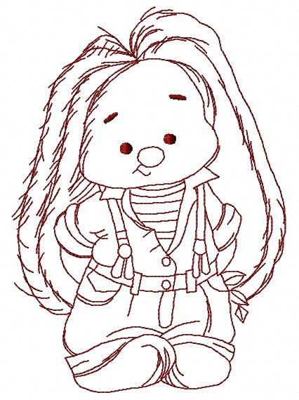 Bunny Mi the gardener 2 machine embroidery design