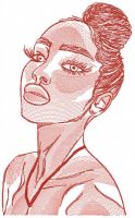 Woman beauty sketch embroidery design