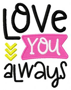 Love you always 2 embroidery design
