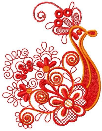Firebird free embroidered design