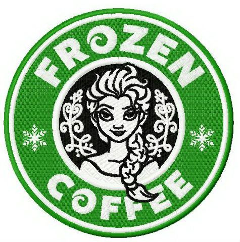 Frozen coffee machine embroidery design