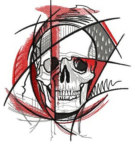 Geometry of death machine embroidery design