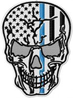 Patriotic skull embroidery design
