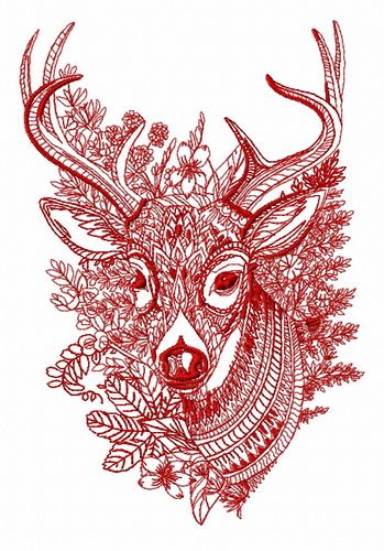 Mosaic deer 3 machine embroidery design      