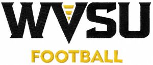 West Virginia State University Football logo embroidery design