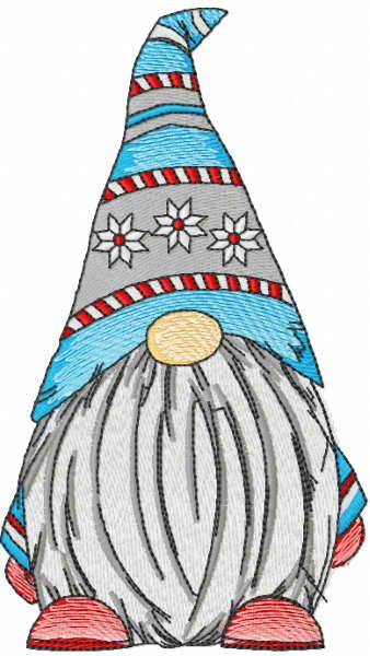Dwarf knitted hat embroidery design