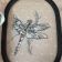 Dragonfly sketch embroidery design in hoop