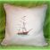 Embroidered Sea ship design on pillowcase