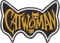 Catwoman vintage badge embroidery design