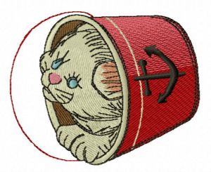 Kitten in bucket embroidery design