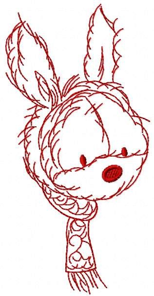 Bunny with scarf free embroidery design