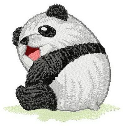 Baby panda machine embroidery design