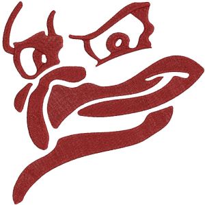 Virginia Tech Hokies logo one color embroidery design