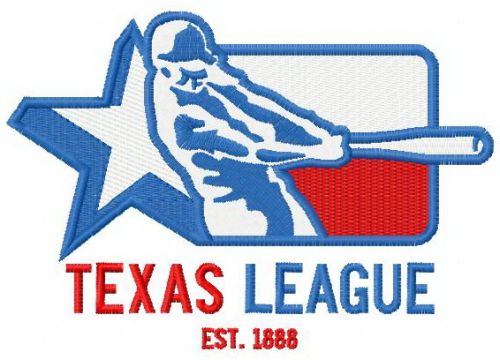 Texas league logo machine embroidery design