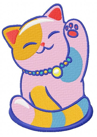 Smiling cat 2 machine embroidery design