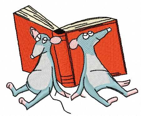 Two rats readers free embroidery design