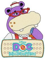 Hallie Hippo and logo embroidery design