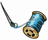 Spool of blue thread embroidery design