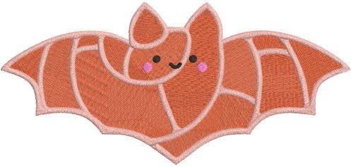 Concha halloween bat embroidery design