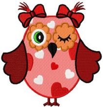 Winking owl embroidery design
