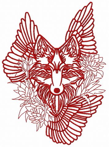 Tribal wolf 4 machine embroidery design