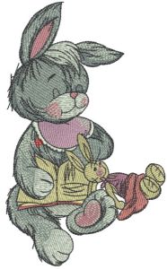 Sleeping bunny 3 embroidery design