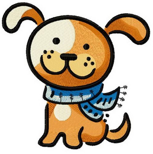 Happy puppy machine embroidery design