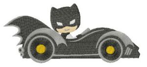 Batman and batmobile embroidery design