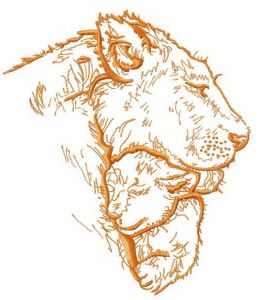 Lion's family 2 embroidery design
